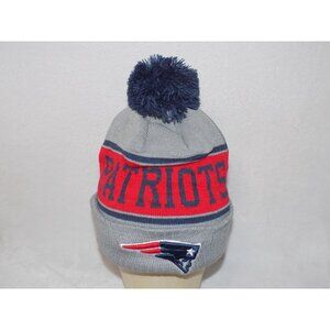 New England Patriots Beanie Pom Pom New Era Football NFL (Red-Grey)